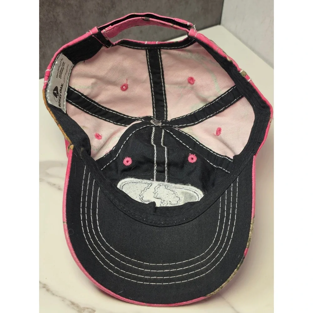 Mossy Oak Pink Camo Baseball Cap‎ Embroidered Logo Adjustable Hat OSFM